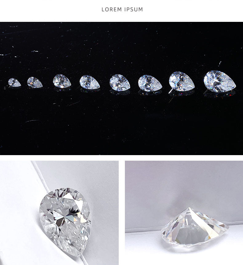 Pear Brilliant diamond cut color clarity moissanite