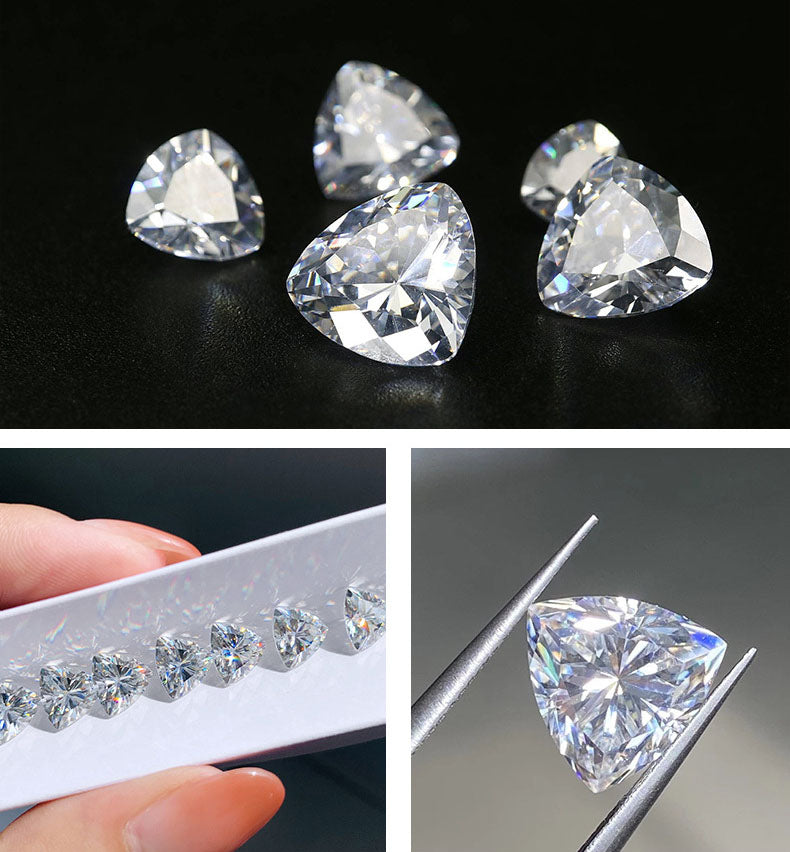 Trillion Cut diamond d color moissanite diamond