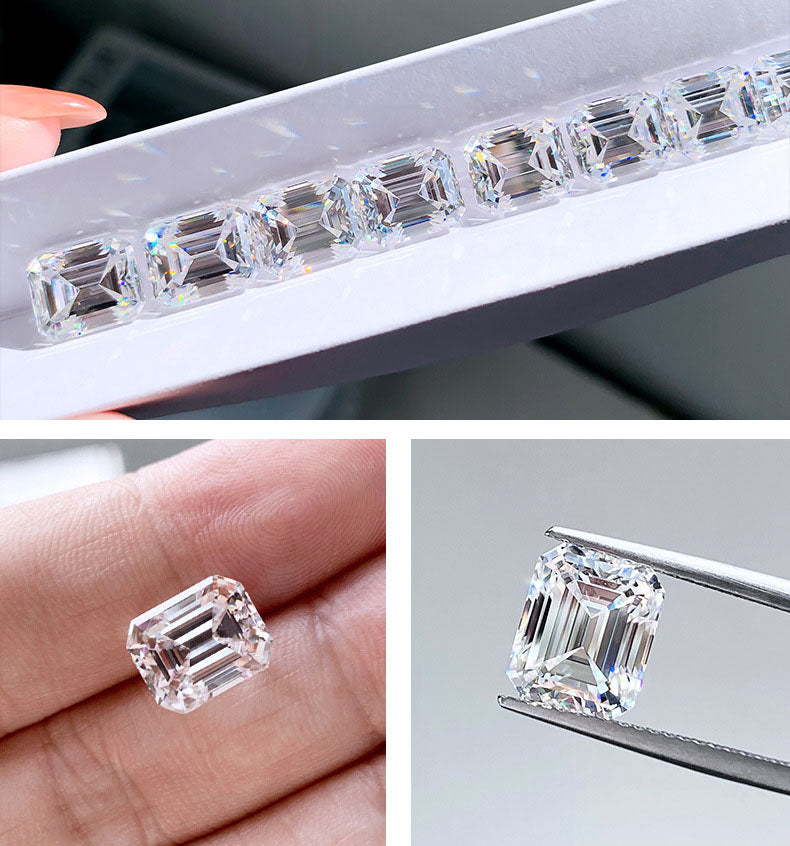 D color emerald cut diamond moissanite