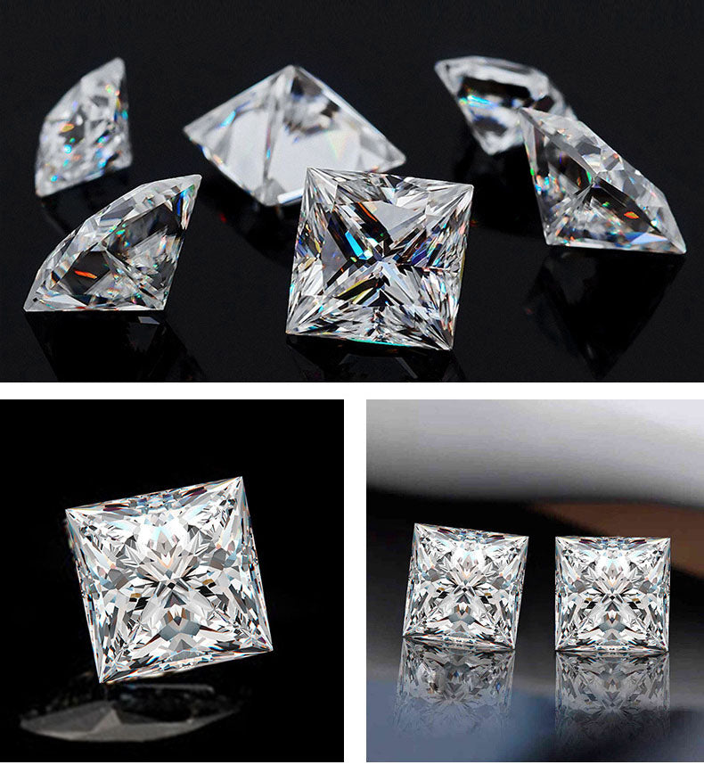 Near colorless diamond d color moissanite diamond Princess cut Diamond 0.1_0.3ct