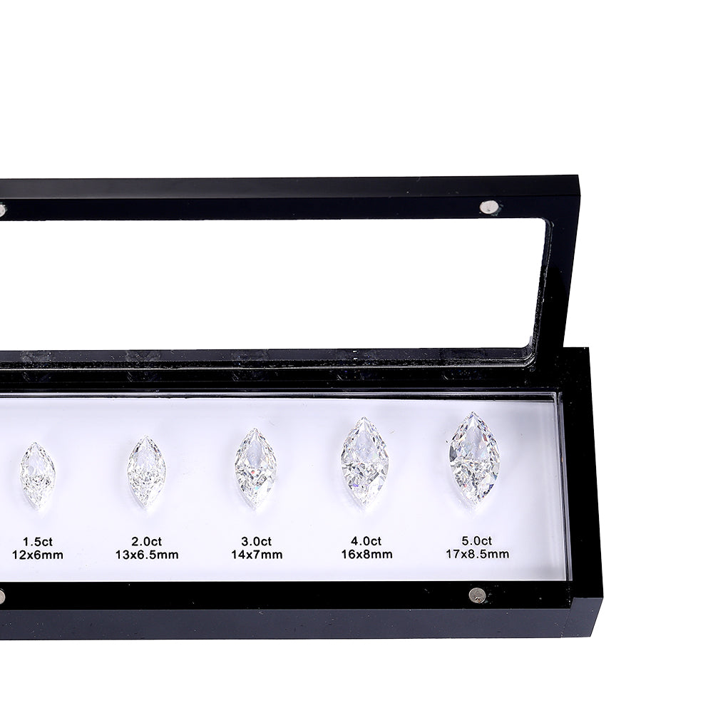 Marquise shape gemstone carat and size chart for comparison for jewelers