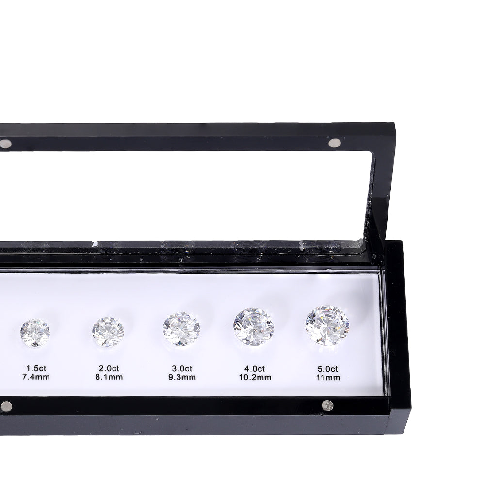 Round shape gemstone size and carat comparison kit for Jewelers