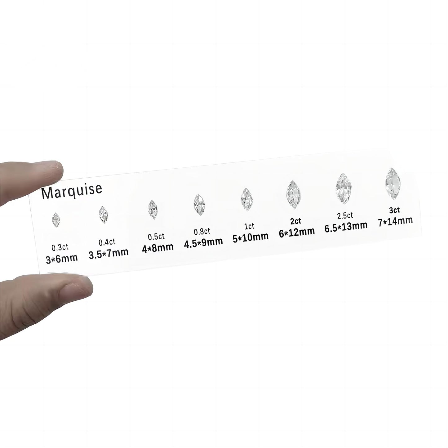 Moissanite size and carat comparison kits for jewelry retailers