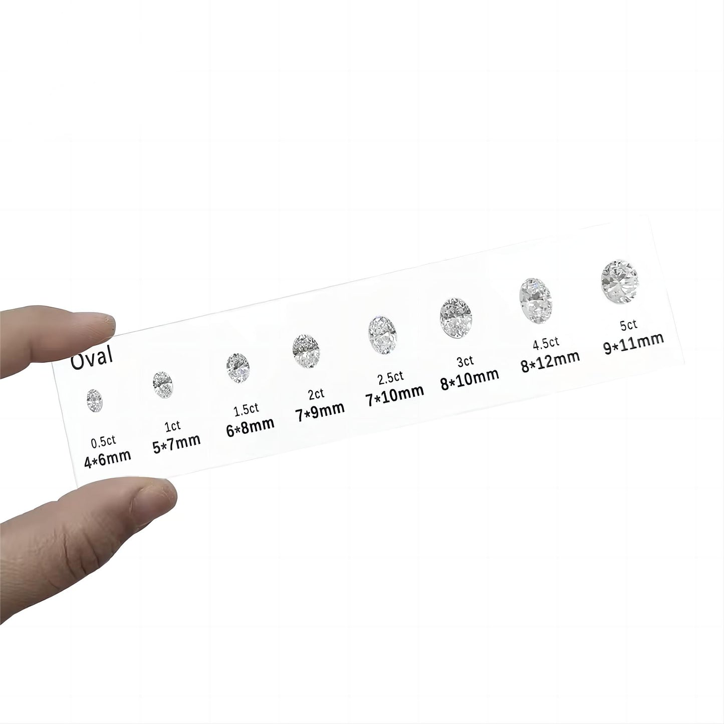 Moissanite size and carat comparison kits for jewelry retailers