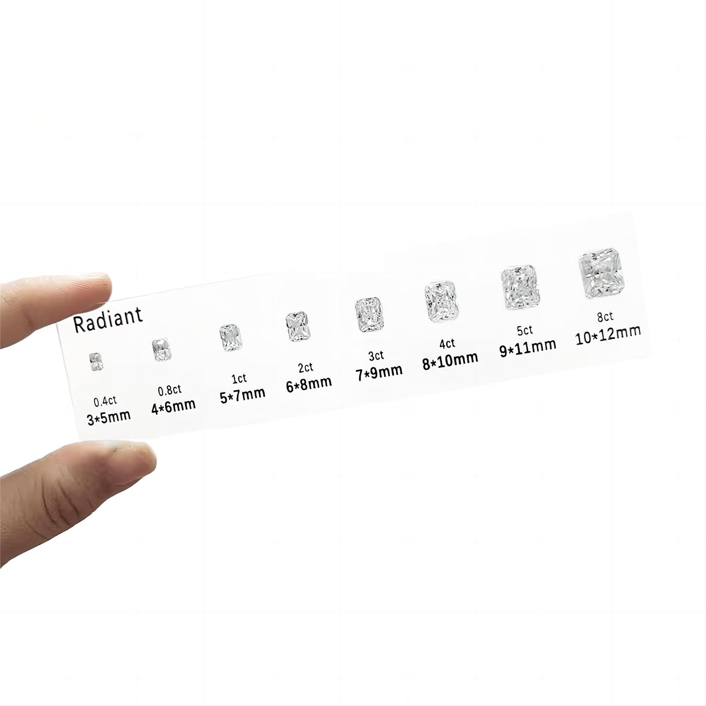 Moissanite size and carat comparison kits for jewelry retailers